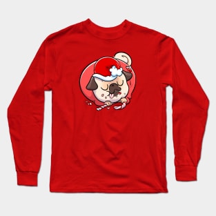 Pug Elf - Candy Cane Long Sleeve T-Shirt